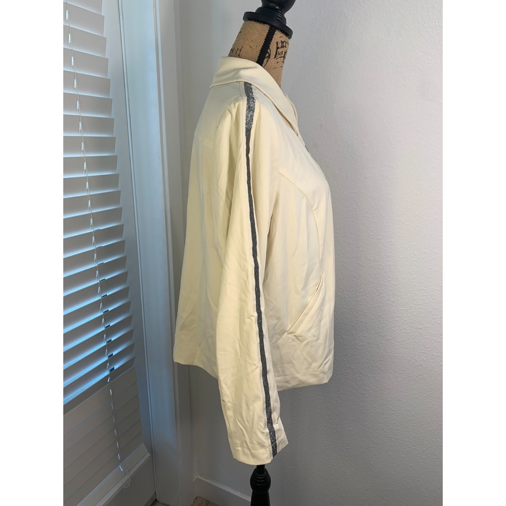 (E-122)Nicole by Nicole Miller Womens Ivory Snap Front Jacket Size M - Picture 5 of 11